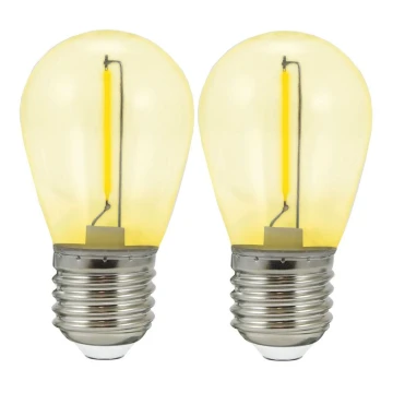 SET 2x LED Lamp PARTY E27/0,3W/36V geel