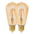 SET 2x LED Lamp VINTAGE ST64 E27/6W/230V 2200K - Eglo 11783