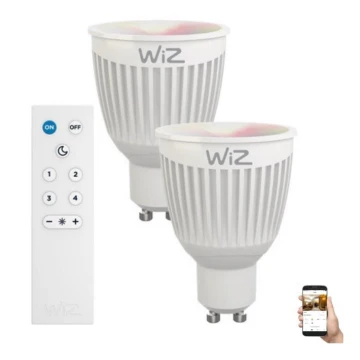 SET 2x LED RGBW Dimbare lamp GU10/6.5W/230V 2200-6500K Wi-Fi + AB - WiZ