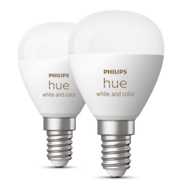 SET 2x LED RGBW dimbare lamp Philips Hue White And Color Ambiance P45 E14/5,1W/230V 2000-6500K