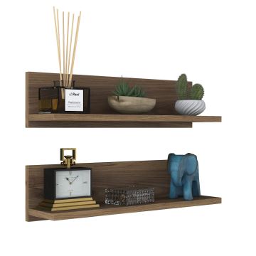 SET 2x Wandplank RANI 60x15 cm bruin