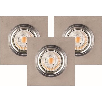 SET 3x LED Hang plafondverlichting VITAR 1xGU10/5W/230V CRI 90 beton – FSC gecertificeerd