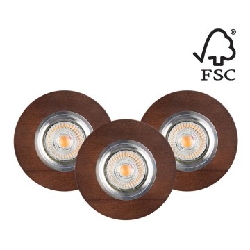 SET 3x LED Hang plafondverlichting VITAR 1xGU10/5W/230V CRI 90 beuken – FSC gecertificeerd