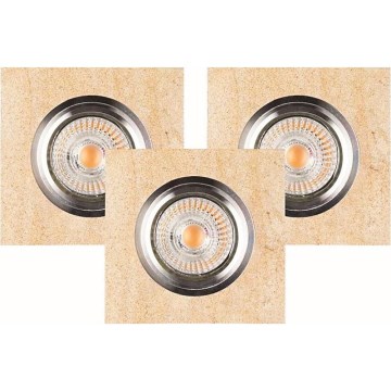 SET 3x LED Hang plafondverlichting VITAR 1xGU10/5W/230V CRI 90 zandsteen – FSC gecertificeerd