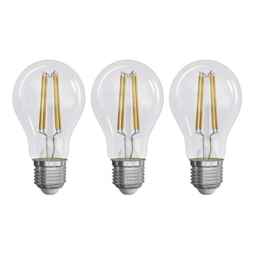 SET 3x LED Lamp FILAMENT A60 E27/5W/230V 4000K Energieklasse A