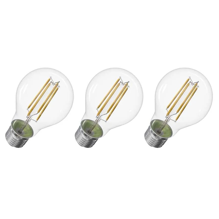 SET 3x LED Lamp FILAMENT A60 E27/5W/230V 4000K Energieklasse A