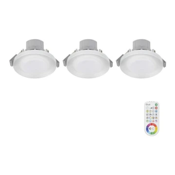 SET 3x LED RGB Dimbare en hangende badkamer verlichting ARGON LED/7,3W/230V IP44 + afstandsbediening