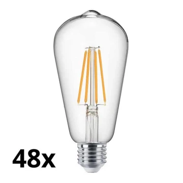 SET 48x LED Lamp VINTAGE ST64 E27/7W/230V 2700K