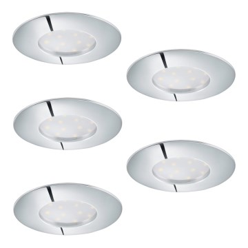 SET 5x Dimbare LED hangende plafond verlichting 1xLED/4,5W/230V glanzend chroom