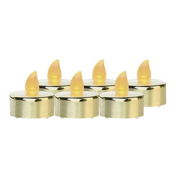 SET 6x LED Kerst Decoraties 6xLED/6xCR2032 goud