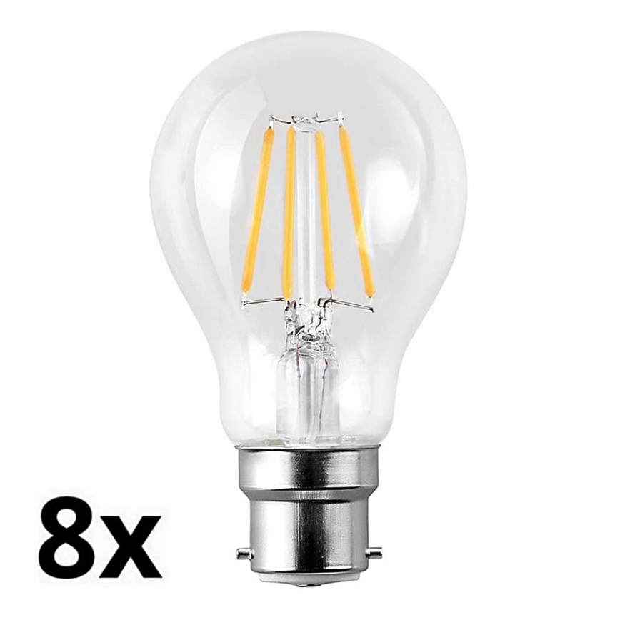SET 8x LED Lamp A60 B22/7W/230V 2700K
