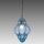 SIRU- Hanglamp aan een ketting CLASSIC 1xE27/60W/230V diameter 30 cm blauw/zwart Venetiaans glas