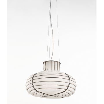 SIRU - Hanglamp aan een koord CHAPEAU 2xE14/40W/230V chroom/wit Venetiaans glas