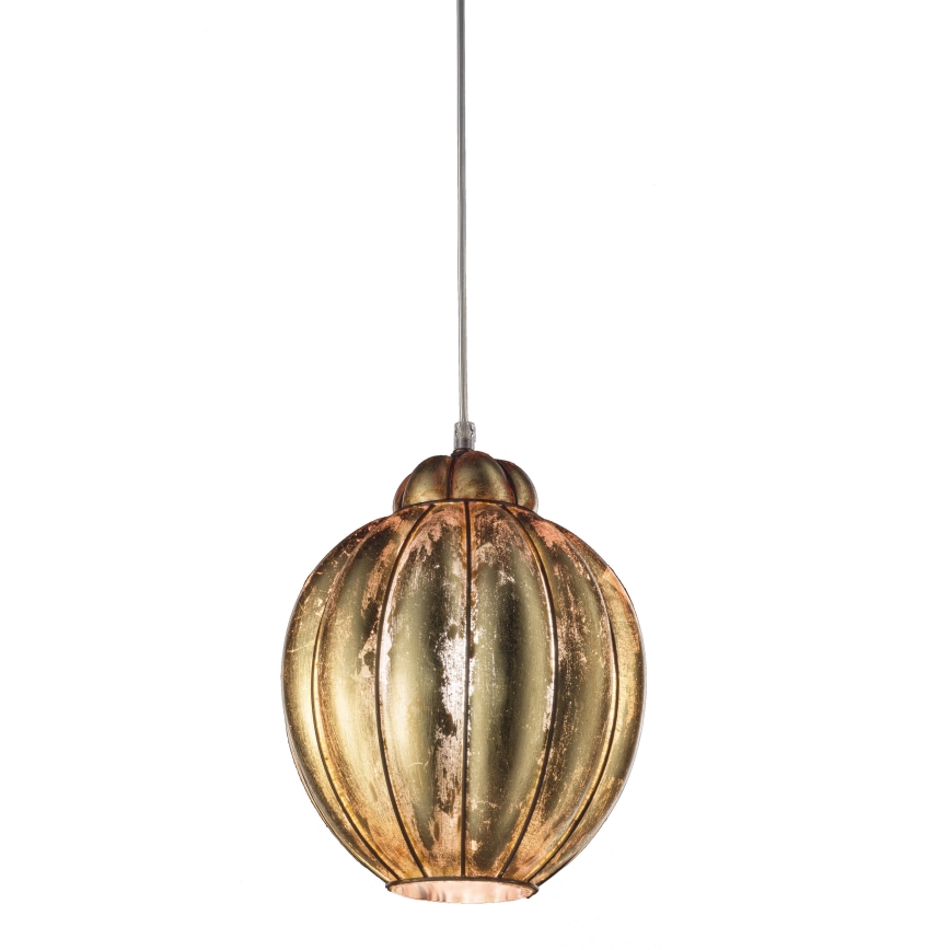 SIRU - Hanglamp aan een koord FOGLIA ORO 1xE27/60W/230V diameter 25 cm goud Venetiaans glas/goud