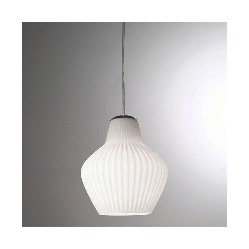 SIRU - Hanglamp aan een koord LONDON 1xE27/60W/230V wit/glanzend chroom Venetiaans glas