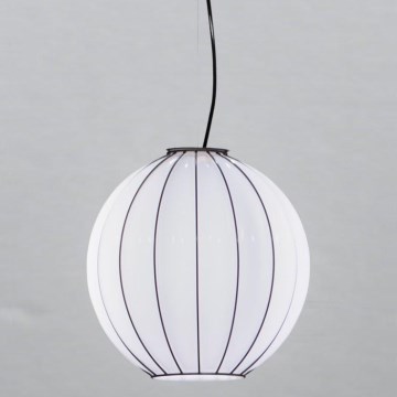 SIRU - Hanglamp aan een koord SFERA 1xE27/60W/230V diameter 42 cm zwart/wit Venetiaans glas