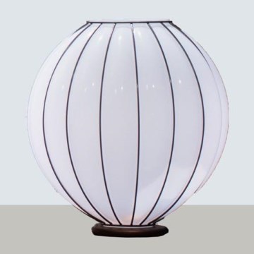 SIRU - Lampe de table SFERA 1xE27/60W/230V noir/blanc Verre vénitien