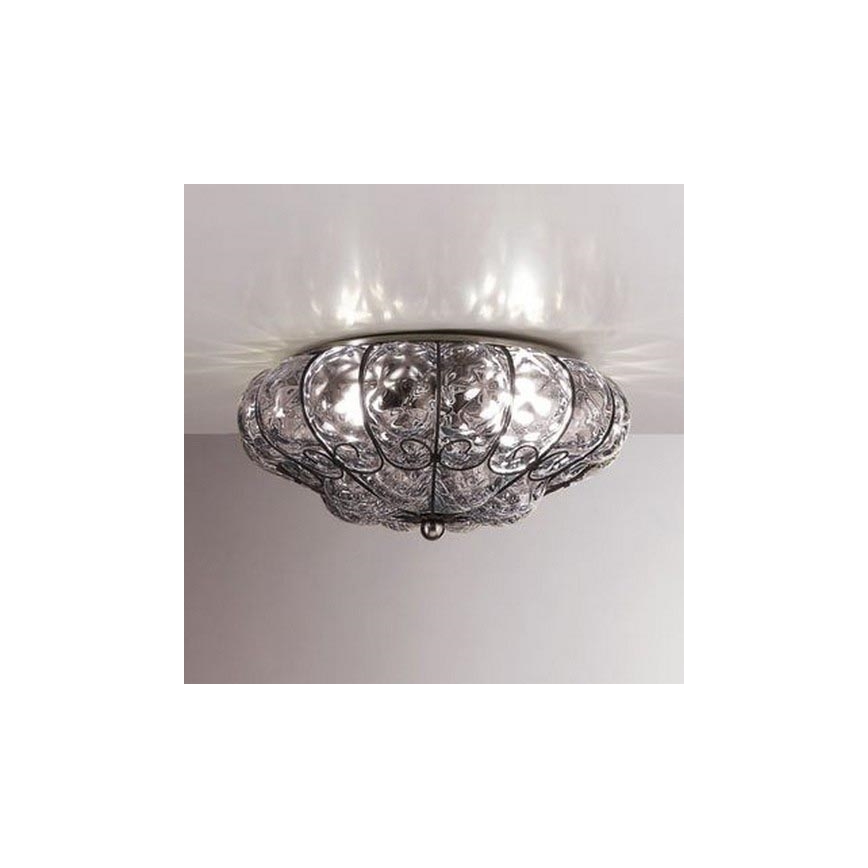 SIRU - Plafondlamp SOLE 3xE14/40W/230V diameter 31 cm doorzichtig/chroom Venetiaans glas