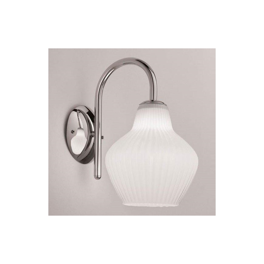 SIRU - Wandlamp LONDON 1xE27/60W/230V wit/glanzend chroom Venetiaans glas