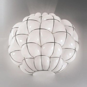 SIRU - Wandlamp POUFF 1xE27/60W/230V chroom/wit Venetiaans glas