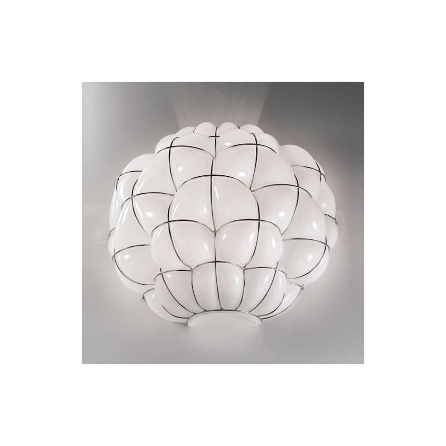 SIRU - Wandlamp POUFF 1xE27/60W/230V chroom/wit Venetiaans glas