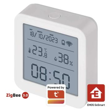 Smart digitale thermometer GoSmart 3xAAA Tuya wit