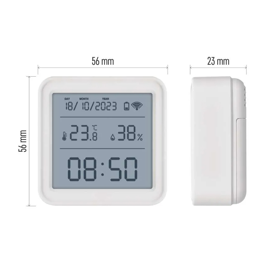 Smart digitale thermometer GoSmart 3xAAA Tuya wit