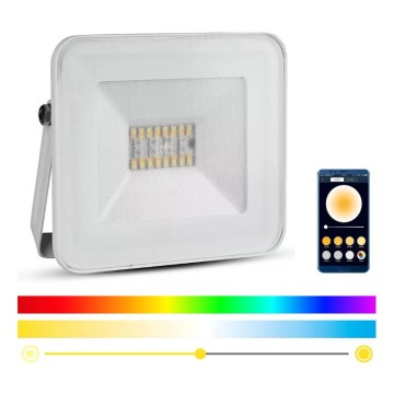 Smart projecteur LED RGB à intensité variable LED/20W/230V IP65 blanc