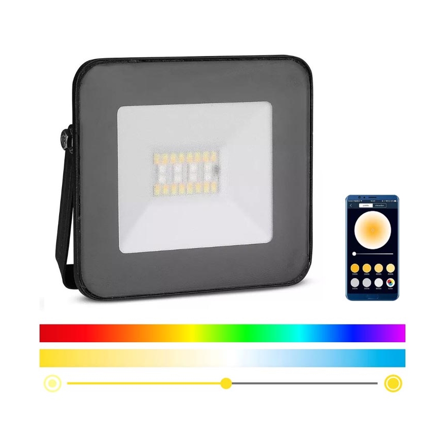 Smart projecteur LED RGB à intensité variable LED/20W/230V IP65 noir