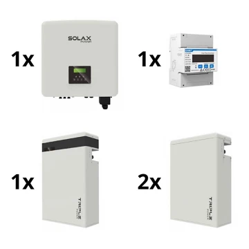 Solar. kit: 10kW SOLAX omvormer 3f + 17,4 kWh TRIPLE Power batterij + electrometer 3f
