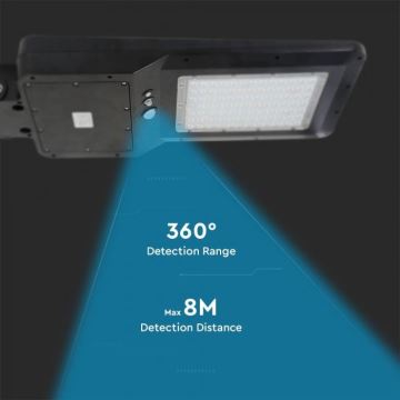 Solar LED Straatlamp met sensor LED/40W/9,6V IP65 6000K + afstandsbediening