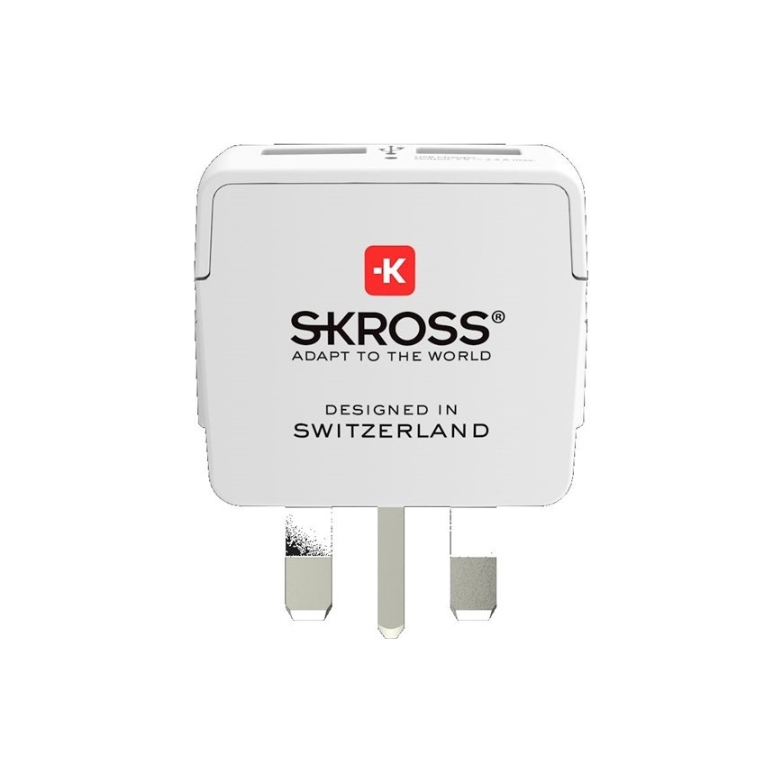 Reisstekker voor UK 230V + 2x USB poort