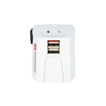 Internationale Reisstekker 230V + 2x USB poort