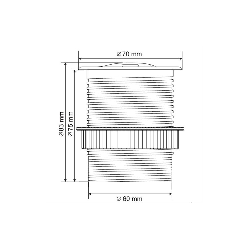 Inbouw USB stopcontact met deksel 230V