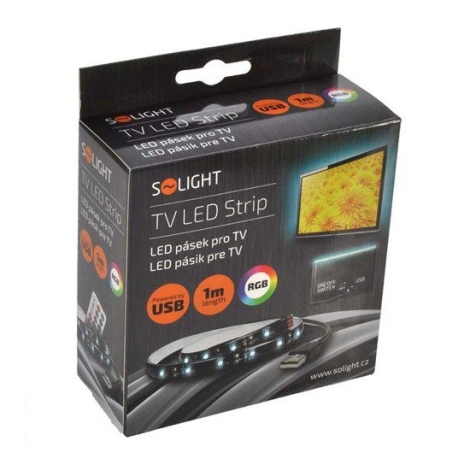 Solight WM504 - LOT 2x Ruban LED RGB pour TV avec télécommande IP65 LED/USB  50cm