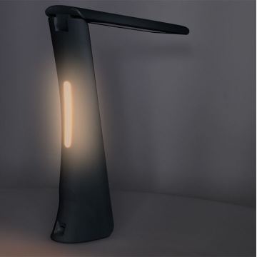 Lampe de table multifonctionnelle LED à intensité variable avec affichage LED/5W/USB 1200 mAh noir