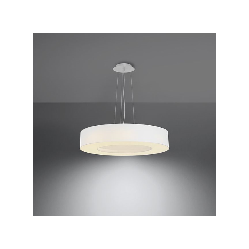 Hanglamp aan een koord SATURNO SLIM 5x E27 / 60W / 230V d. 50 cm wit