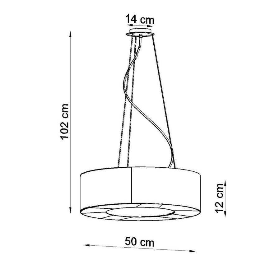 Hanglamp aan een koord SATURNO SLIM 5x E27 / 60W / 230V d. 50 cm wit