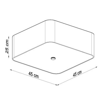 Plafond Lamp LOKKO 5x E27 / 60W / 230V 45 cm zwart