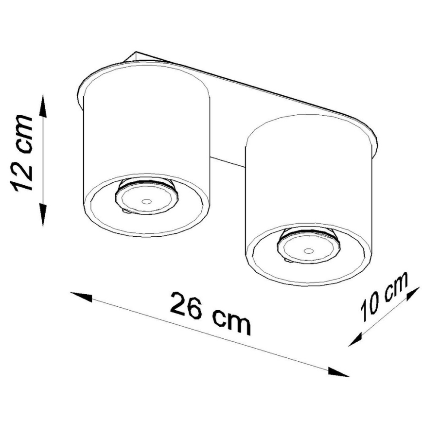 Spot ORBIS 2 2xGU10/40W/230V zwart