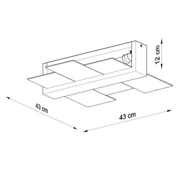 Plafondlamp FENIKS 2 2xE27/60W/230V Berk/beuken/wit