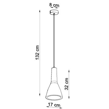 Suspension filaire EMPOLI 1xE27/15W/230V béton