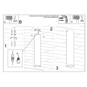 Spot LAGOS 1xGU10/10W/230V 30 cm zwart