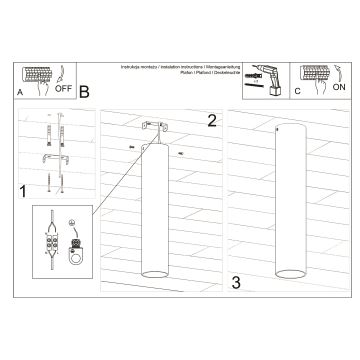 Spot LAGOS 1xGU10/10W/230V 30 cm zwart