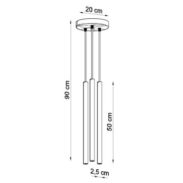 Hanglamp aan een koord PASTELO 3xG9/8W/230V wit