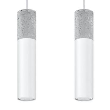 Suspension filaire BORGIO 2xGU10/40W/230V béton/métal blanc