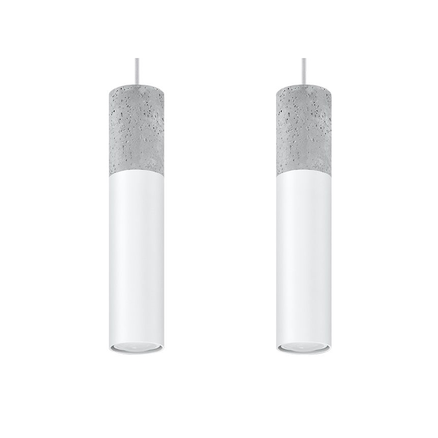 Suspension filaire BORGIO 2xGU10/40W/230V béton/métal blanc