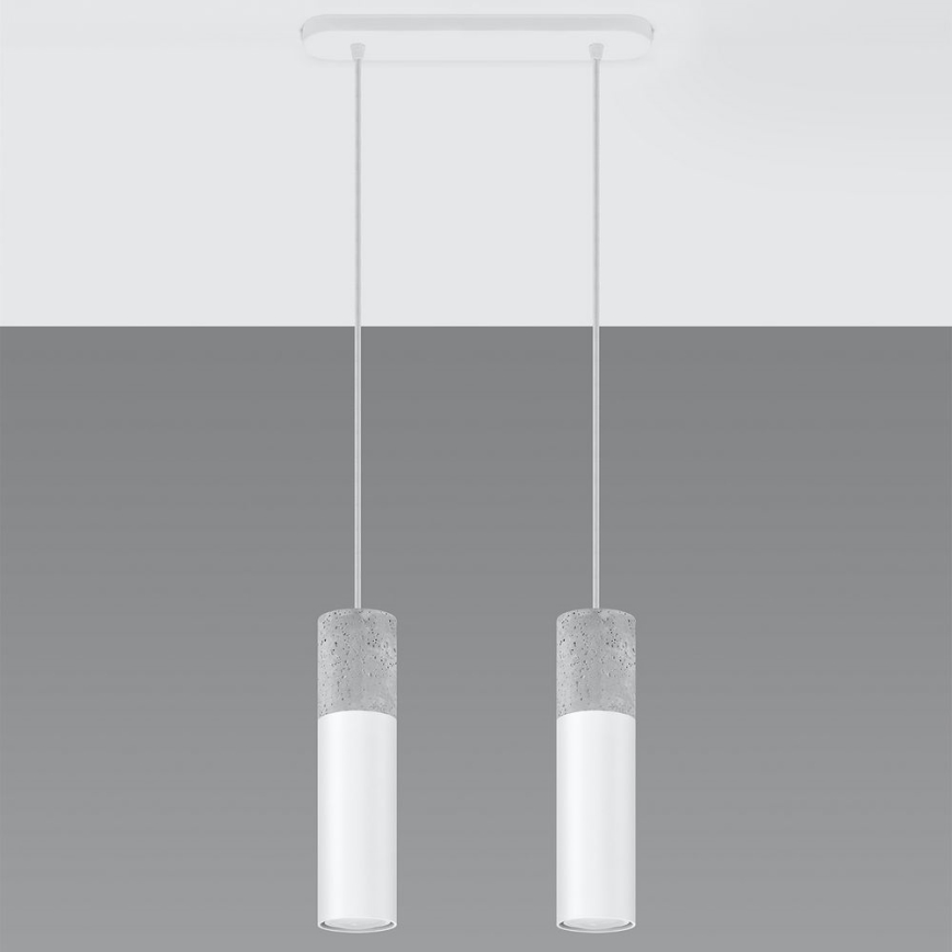 Suspension filaire BORGIO 2xGU10/40W/230V béton/métal blanc