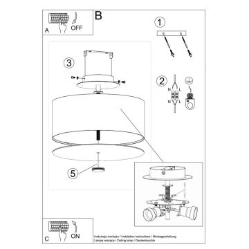 Plafondlamp SKALA 3xE27/60W/230V diameter 30 cm wit