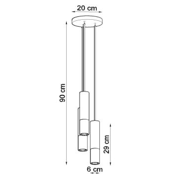 Hanglamp aan een koord LOOPEZ 3xGU10/40W/230V rond zwart/chroom